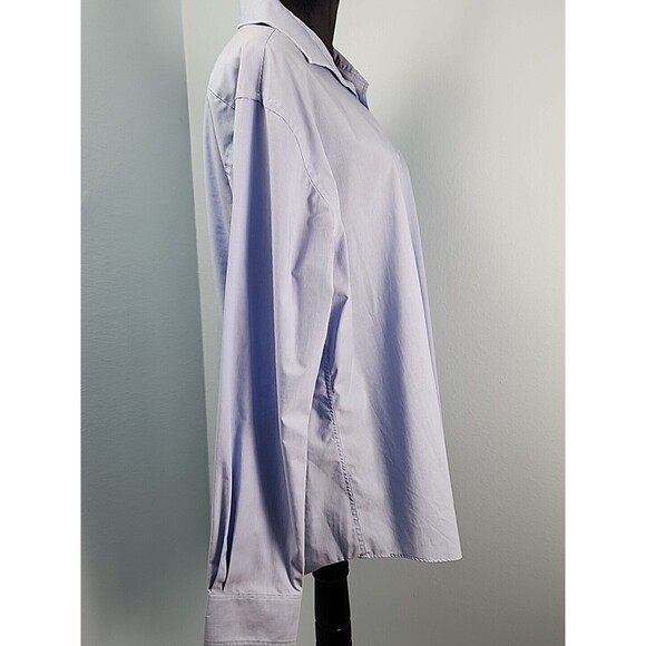 Tommy Hilfiger Mens Athletic Fit Stretch Pinstripe Dress Shirt Size 17.5 34/35 - Picture 4 of 8